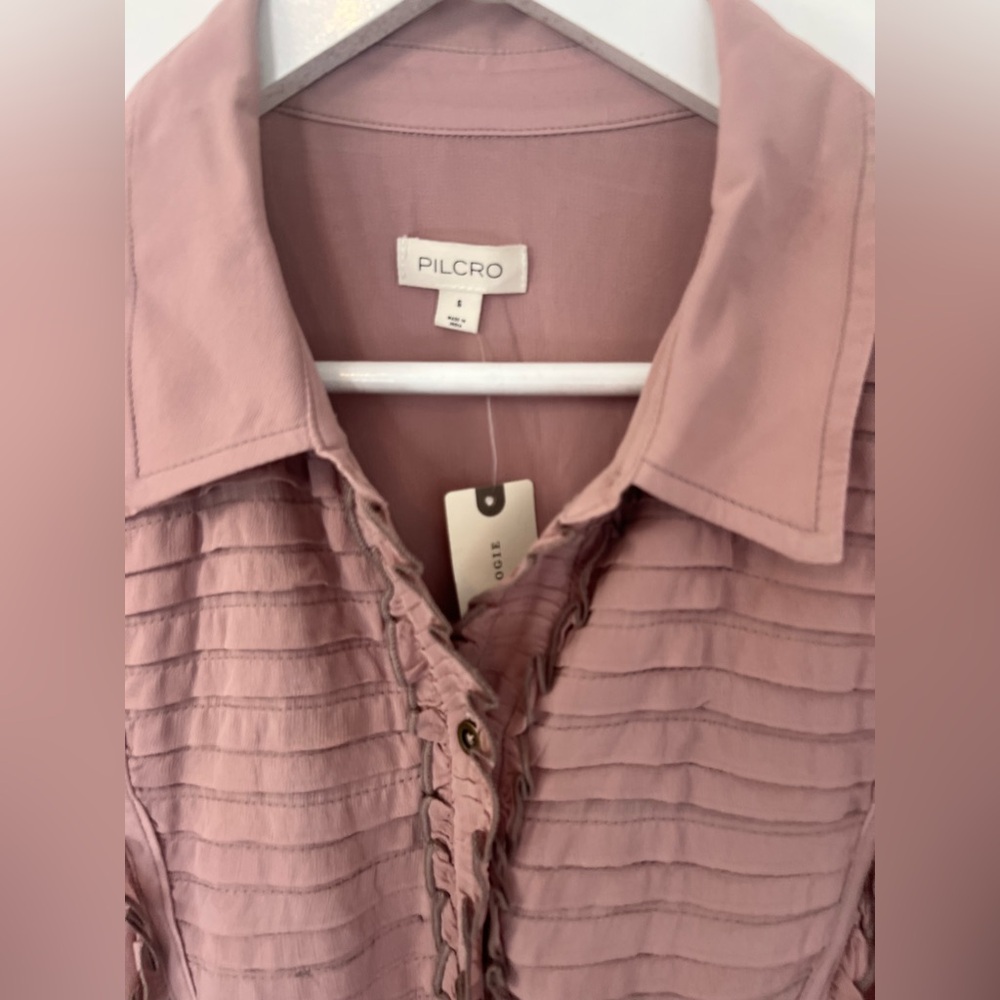 Pilcro Mauve Ruffled Blouse - Picture 4 of 9